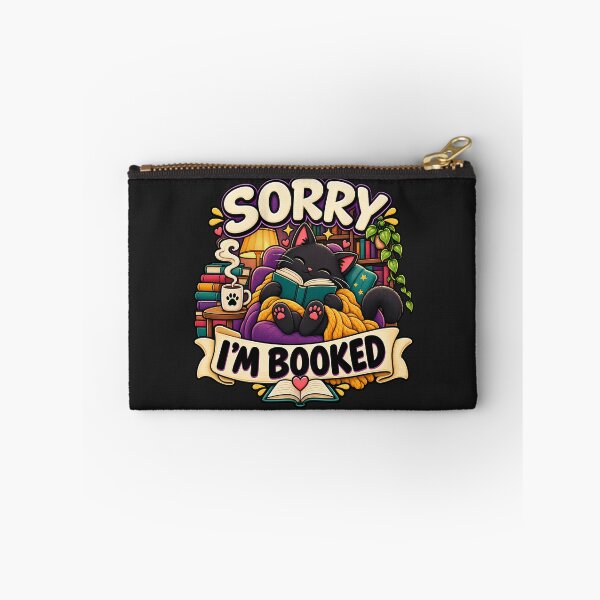 Item preview, Sorry I'm Booked Funny Black Cat Book Lover Reading Design designed and sold by CreativeLook25.