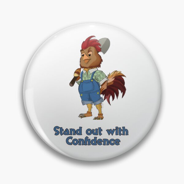 Item preview, Retro Rooster Farmer Cartoon "Stand Out with Confidence designed and sold by retrotoonz.