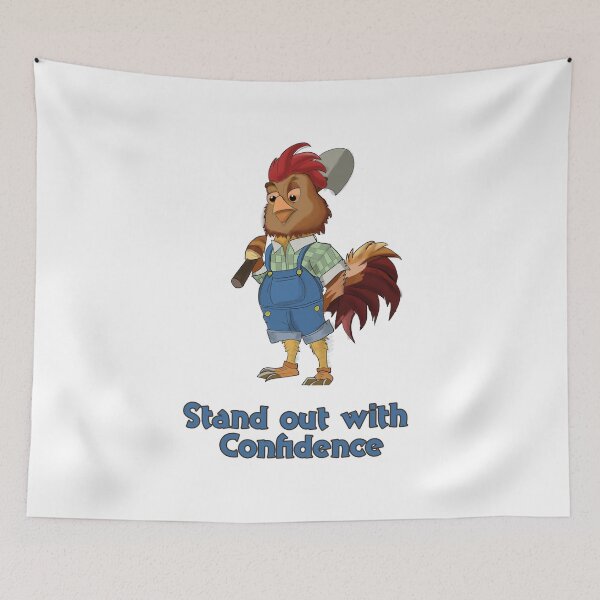 Item preview, Retro Rooster Farmer Cartoon "Stand Out with Confidence designed and sold by retrotoonz.