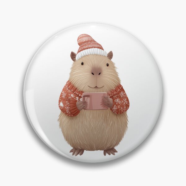 Item preview, Cozy Capybara Drinking Hot Cocoa designed and sold by Hakubiya.