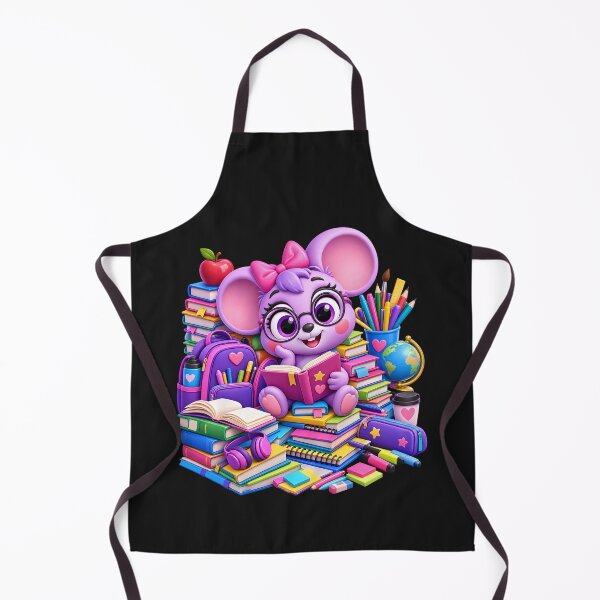 Item preview, Cute School Mouse with Books and School Supplies designed and sold by Les-Ink-Studio.