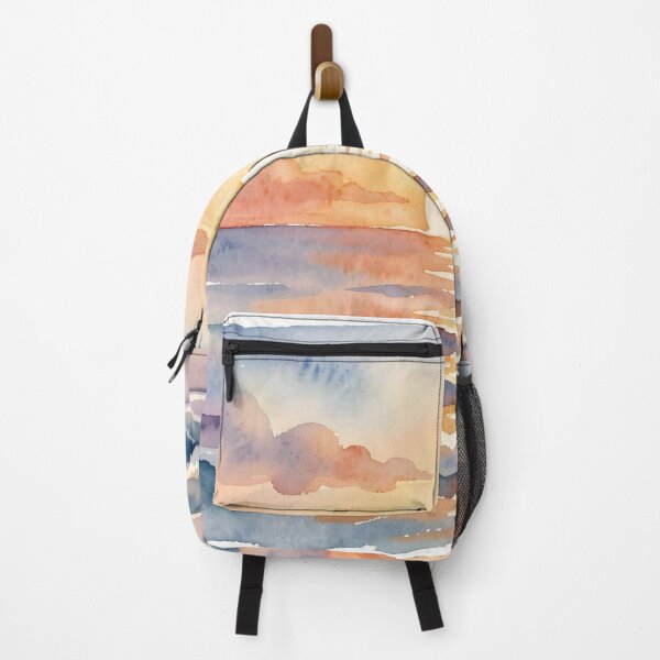 Item preview, Watercolor Sunset Rays: Ocean Surf Landscape designed and sold by Serene Strokes Art.