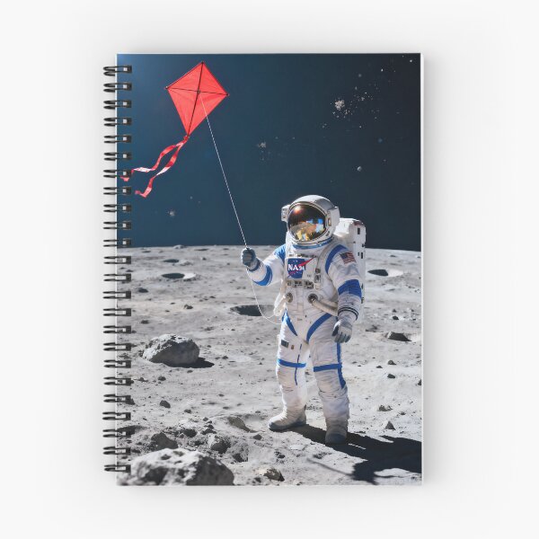 Item preview, NASA astronaut flying a kite on the moon  designed and sold by WiseBow.
