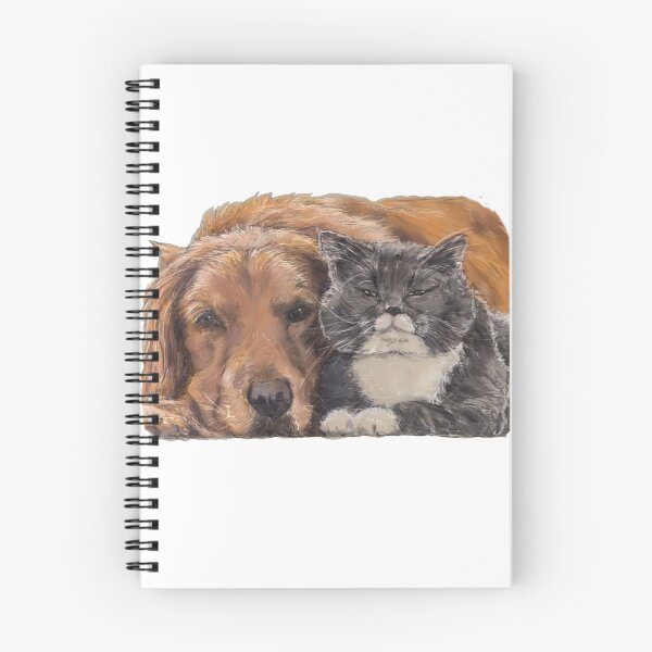 Item preview, Best Friends Nap: Golden Retriever and Fluffy Cat designed and sold by hopenoli_art.