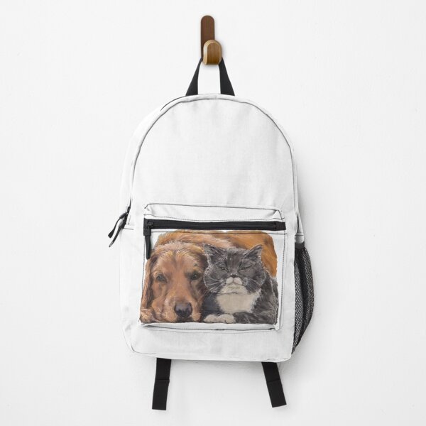 Item preview, Best Friends Nap: Golden Retriever and Fluffy Cat designed and sold by hopenoli_art.