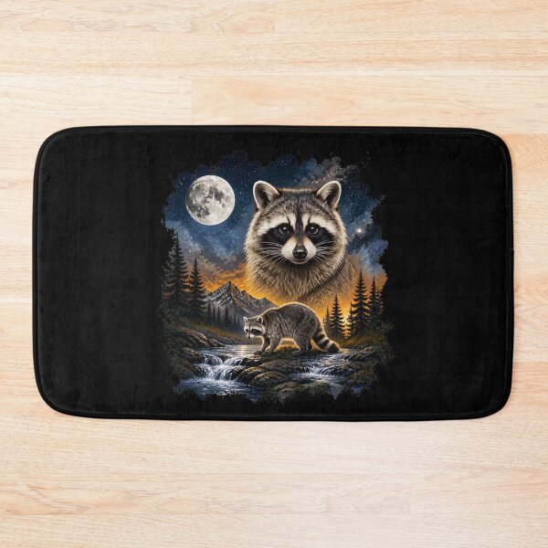 Item preview, Raccoon Night Sky Waterfall Moon Graphic designed and sold by shill-shop.
