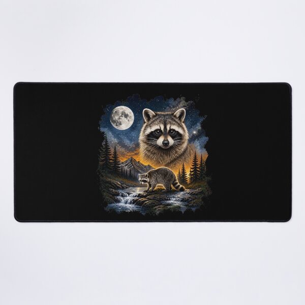 Item preview, Raccoon Night Sky Waterfall Moon Graphic designed and sold by shill-shop.