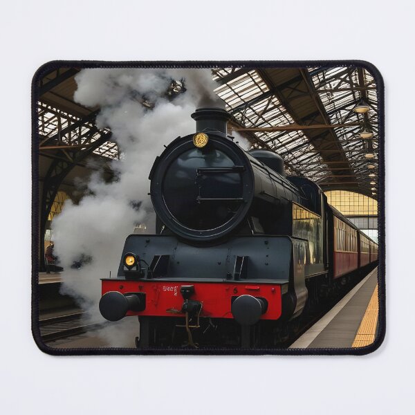 Item preview, A painting of a steam train. designed and sold by oldMastersofart.