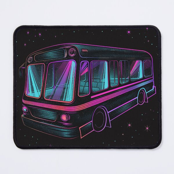 Item preview, night bus carrying neon thoughts designed and sold by RetroWaveArtCo.