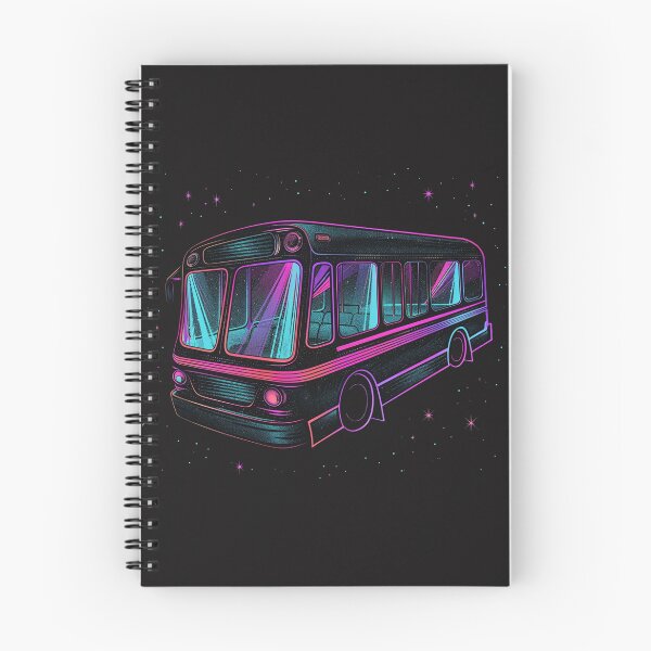 Item preview, night bus carrying neon thoughts designed and sold by RetroWaveArtCo.