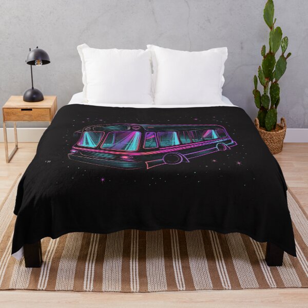 Item preview, night bus carrying neon thoughts designed and sold by RetroWaveArtCo.