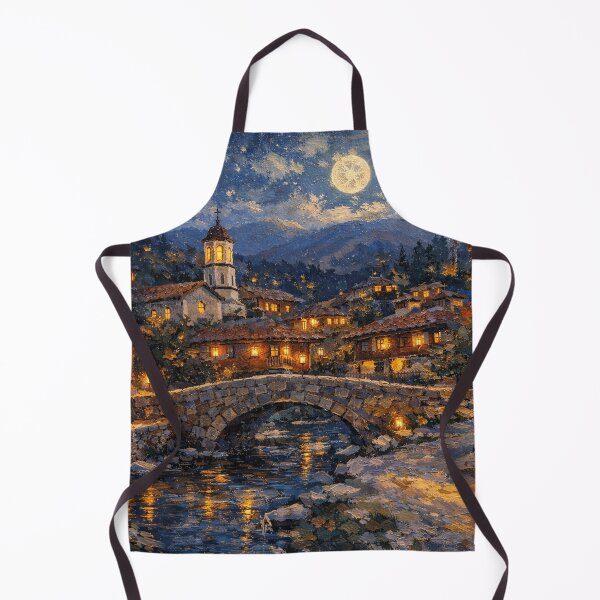 Item preview, A painting of Koprivshtitsa by night, Bulgaria – A Beautiful City in Europe. designed and sold by GalleryKauffeld.