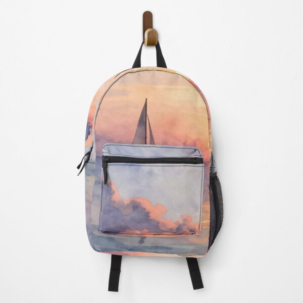 Item preview, Evening Cruise: Sailboats at Ocean Sunset designed and sold by Serene Strokes Art.