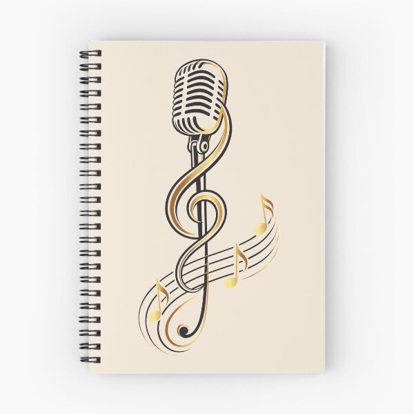 Item preview, Retro microphone with treble clef music singing symbol designed and sold by Christine Krahl.