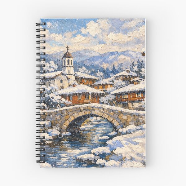Item preview, Koprivshtitsa in Bulgaria painting – A Winter Scene in This Beautiful European City. designed and sold by GalleryKauffeld.