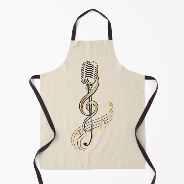 Item preview, Retro microphone with treble clef music singing symbol designed and sold by Christine Krahl.