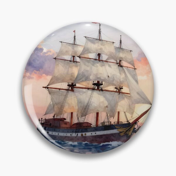 Item preview, Full Sail Ahead: Vintage Galleon at Sunset designed and sold by Serene Strokes Art.