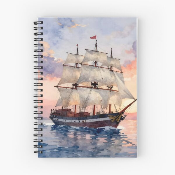 Item preview, Full Sail Ahead: Vintage Galleon at Sunset designed and sold by Serene Strokes Art.