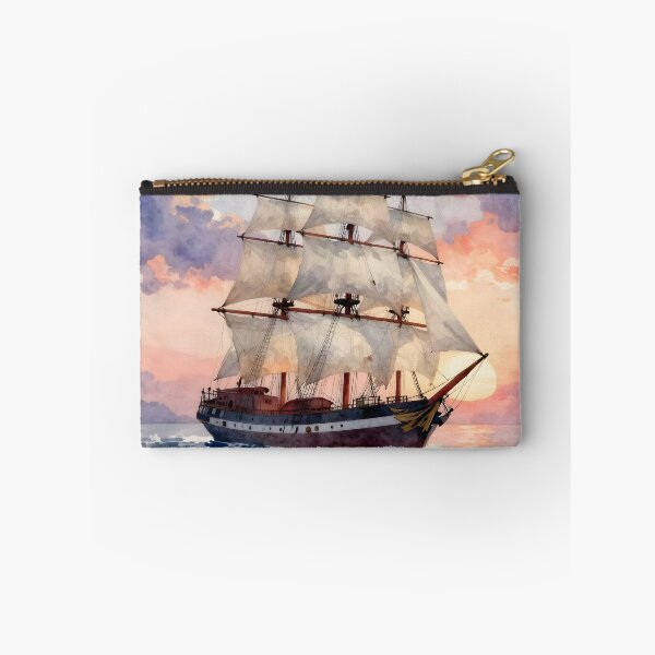 Item preview, Full Sail Ahead: Vintage Galleon at Sunset designed and sold by Serene Strokes Art.