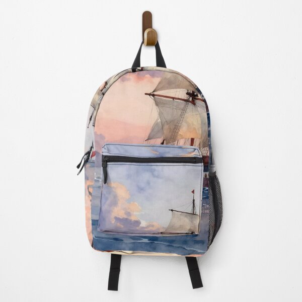 Item preview, Full Sail Ahead: Vintage Galleon at Sunset designed and sold by Serene Strokes Art.