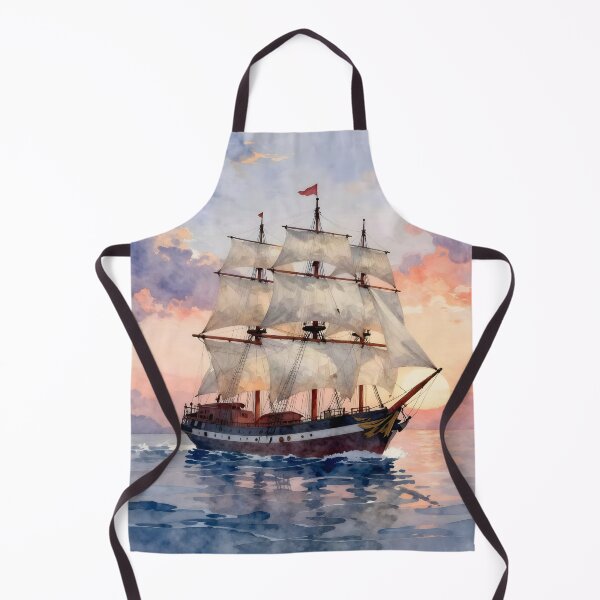 Item preview, Full Sail Ahead: Vintage Galleon at Sunset designed and sold by Serene Strokes Art.