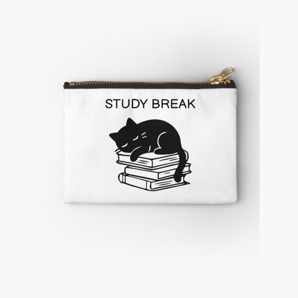 Item preview, STUDY BREAK Funny Black Cat Sticker designed and sold by FUEGO & NOX.