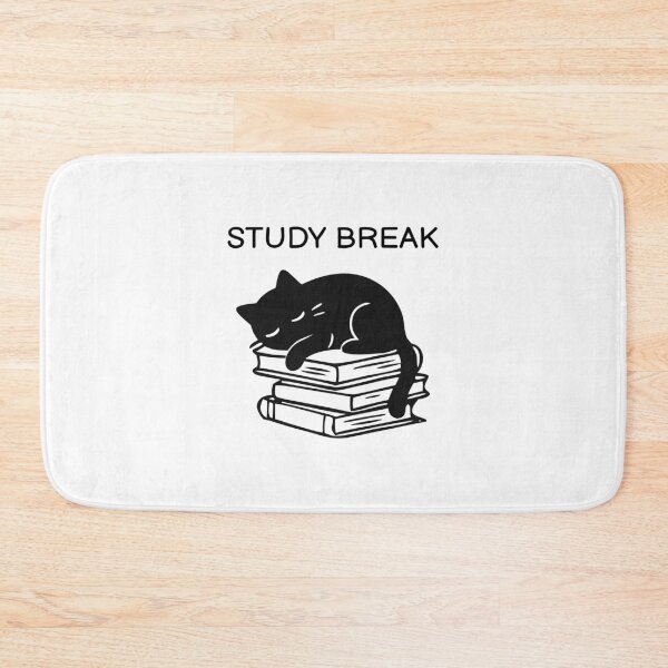 Item preview, STUDY BREAK Funny Black Cat Sticker designed and sold by FUEGO & NOX.