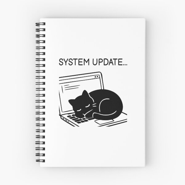 Item preview, System Update... Funny Black Cat Sticker designed and sold by FUEGO & NOX.