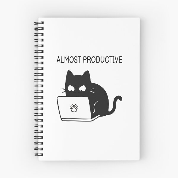 Item preview, Almost Productive Funny Black Cat Sticker designed and sold by FUEGO & NOX.