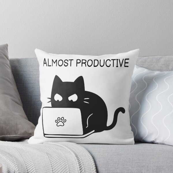 Item preview, Almost Productive Funny Black Cat Sticker designed and sold by FUEGO & NOX.