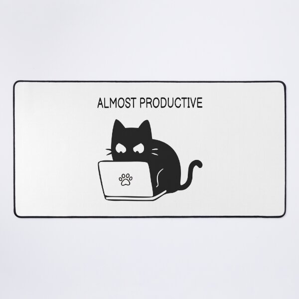 Item preview, Almost Productive Funny Black Cat Sticker designed and sold by FUEGO & NOX.