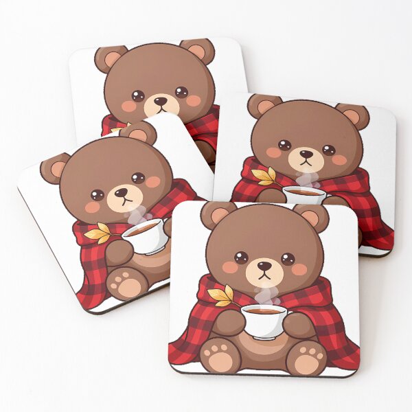 Item preview, Cozy Bear Cub with Plaid Blanket and Tea designed and sold by pumsquare.