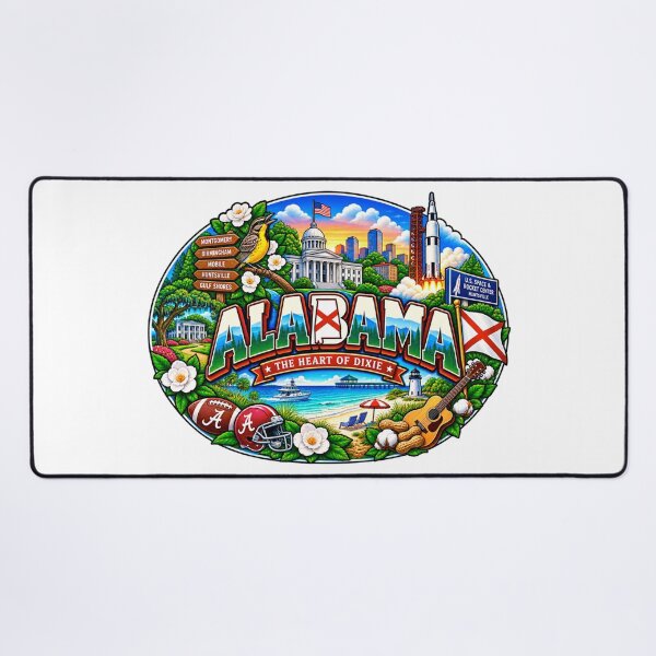 Item preview, Alabama Heart of Dixie Travel Doodle designed and sold by Awarrie.