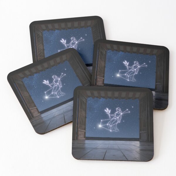 Item preview, Virgo Constellation over a Traditional Hanok: Celestial Harvest of Starlight | Fine Art Print designed and sold by SOOstudio73.