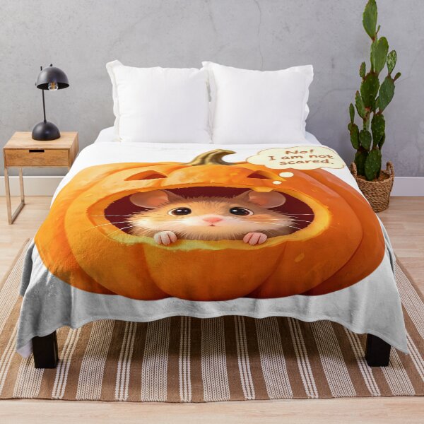 Item preview, Brave Little Mouse in Pumpkin — "No! I am not scared." Halloween designed and sold by Bondingbonding.