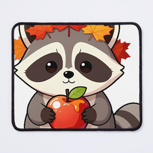 Item preview, Cozy Raccoon with Caramel Apple and Leaf Crown designed and sold by pumsquare.