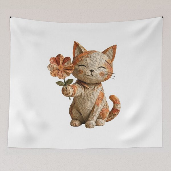 Item preview, Origami Newspaper Cat Holding  designed and sold by Snurly.