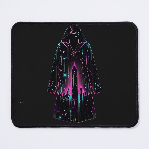 Item preview, raincoat holding neon reflections designed and sold by RetroWaveArtCo.