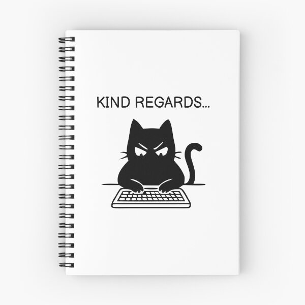 Item preview, Kinds Regards... Funny Black Cat Sticker designed and sold by FUEGO & NOX.