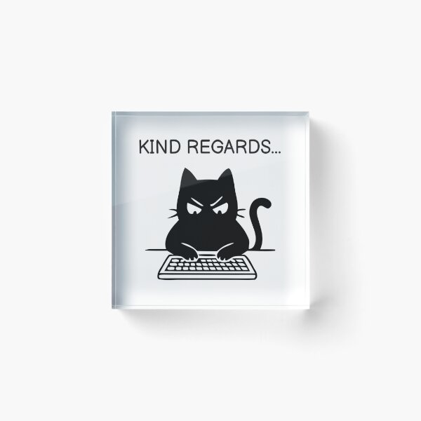 Item preview, Kinds Regards... Funny Black Cat Sticker designed and sold by FUEGO & NOX.