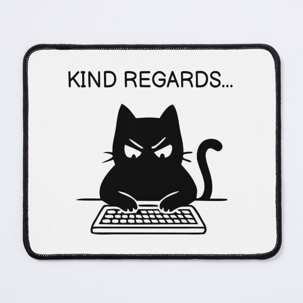 Item preview, Kinds Regards... Funny Black Cat Sticker designed and sold by FUEGO & NOX.