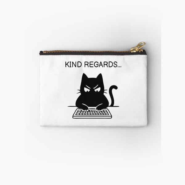 Item preview, Kinds Regards... Funny Black Cat Sticker designed and sold by FUEGO & NOX.