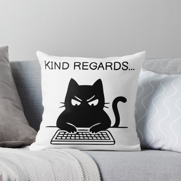 Item preview, Kinds Regards... Funny Black Cat Sticker designed and sold by FUEGO & NOX.