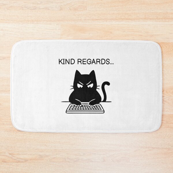 Item preview, Kinds Regards... Funny Black Cat Sticker designed and sold by FUEGO & NOX.