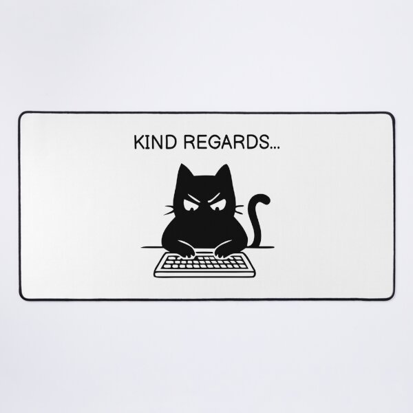 Item preview, Kinds Regards... Funny Black Cat Sticker designed and sold by FUEGO & NOX.