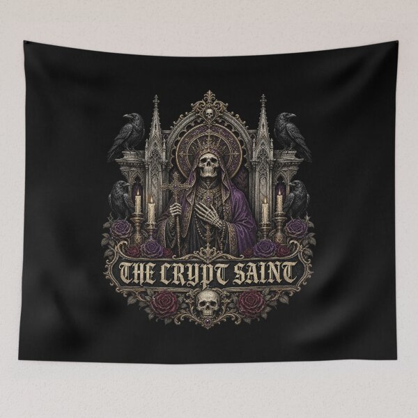 Item preview, HALLOWEEN The Crypt Saint – Dark Cathedral Gothic Art designed and sold by Uglyandcute.