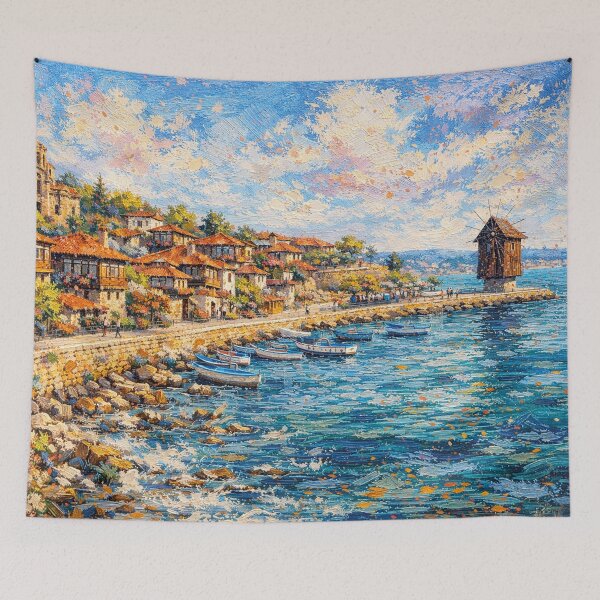 Item preview, A painting of Nesebar, Bulgaria – A Beautiful City in Europe. designed and sold by GalleryKauffeld.