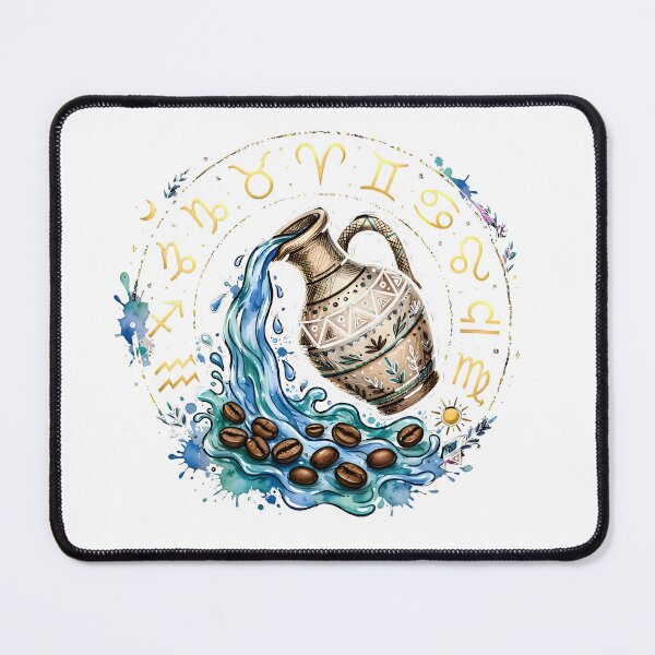 Item preview, Aquarius Watercolor Urn Coffee Zodiac designed and sold by Zodiac Celestial Art.