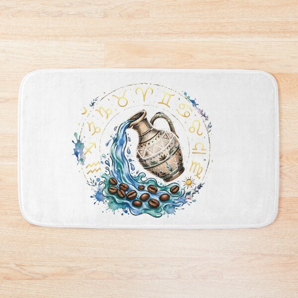Item preview, Aquarius Watercolor Urn Coffee Zodiac designed and sold by Zodiac Celestial Art.
