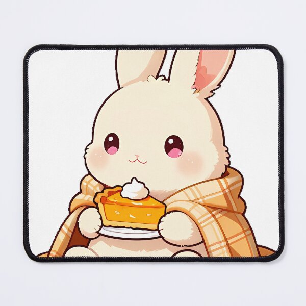 Item preview, Cozy Bunny with Pumpkin Pie Slice and Flannel designed and sold by pumsquare.